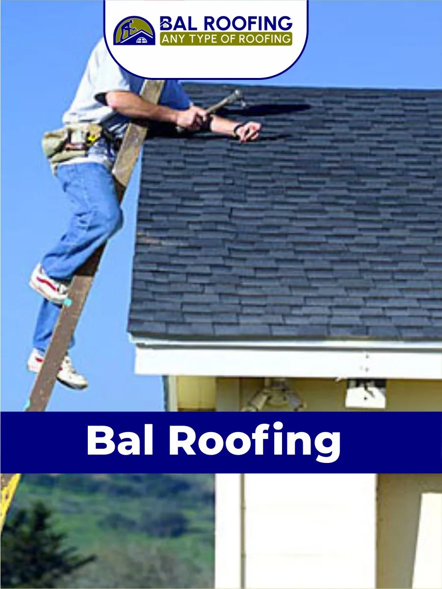 Bal Roofing - Roofers in West London - Man on Ladder doing roofing job